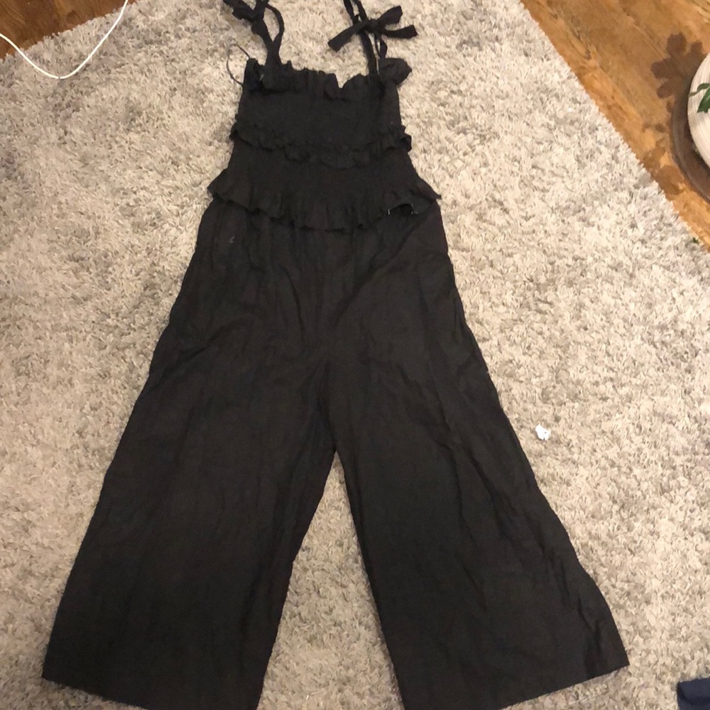 Black tie strap jumpsuit